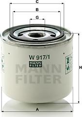 Mann-Filter W 917/1 - Öljynsuodatin inparts.fi