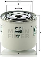Mann-Filter W 917 - Öljynsuodatin inparts.fi