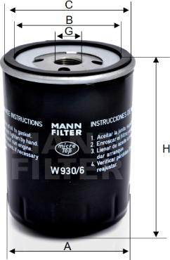 Mann-Filter W 930/6 - Öljynsuodatin inparts.fi