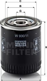 Mann-Filter W 930/11 - Öljynsuodatin inparts.fi