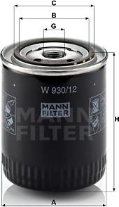 Mann-Filter W 930/12 - Öljynsuodatin inparts.fi