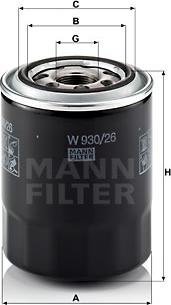 Mann-Filter W 930/26 - Öljynsuodatin inparts.fi