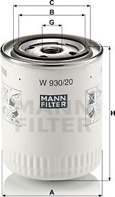 Mann-Filter W 930/20 - Öljynsuodatin inparts.fi