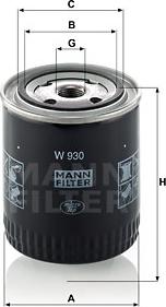 Mann-Filter W 930 - Öljynsuodatin inparts.fi