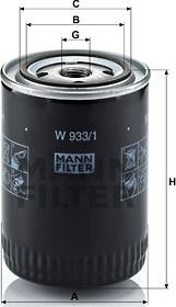 Mann-Filter W 933/1 - Öljynsuodatin inparts.fi