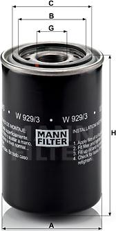 Mann-Filter W 929/3 - Öljynsuodatin inparts.fi