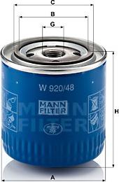 Mann-Filter W 920/48 - Öljynsuodatin inparts.fi