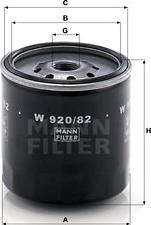 Mann-Filter W 920/82 - Öljynsuodatin inparts.fi