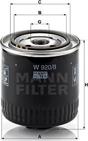 Mann-Filter W 920/8 - Öljynsuodatin inparts.fi