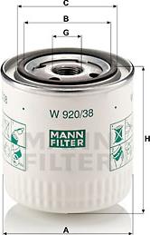 Mann-Filter W 920/38 - Öljynsuodatin inparts.fi