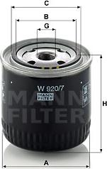 Mann-Filter W 920/7 - Öljynsuodatin inparts.fi