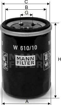 Mann-Filter W 610/10 - Öljynsuodatin inparts.fi