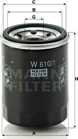 Mann-Filter W 610/1 - Öljynsuodatin inparts.fi