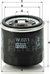 Mann-Filter W 67/1 - Öljynsuodatin inparts.fi