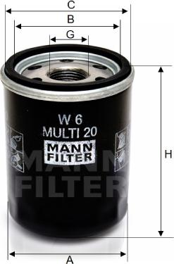 Mann-Filter W 6 MULTI 20 - Öljynsuodatin inparts.fi