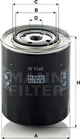 Mann-Filter W 1140 - Öljynsuodatin inparts.fi