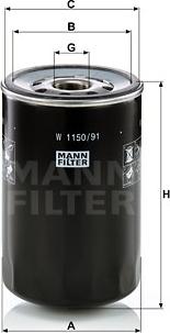 Mann-Filter W 1150/91 - Suodatin, työhydrauliikka inparts.fi