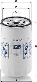 Mann-Filter W 1160/5 - Öljynsuodatin inparts.fi