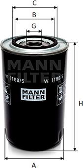 Mann-Filter W 1168/5 - Öljynsuodatin inparts.fi