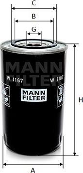 Mann-Filter W 1167 - Öljynsuodatin inparts.fi