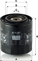 Mann-Filter W 11 007 - Öljynsuodatin inparts.fi
