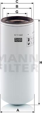 Mann-Filter W 11 022 - Öljynsuodatin inparts.fi