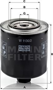 Mann-Filter W 1130/2 - Öljynsuodatin inparts.fi