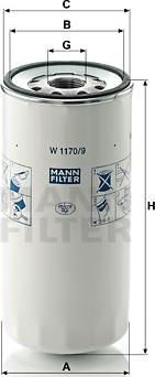 Mann-Filter W 1170/9 - Öljynsuodatin inparts.fi