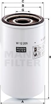 Mann-Filter W 12 205 - Öljynsuodatin inparts.fi