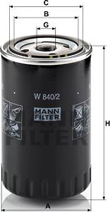 Mann-Filter W 840/2 - Öljynsuodatin inparts.fi