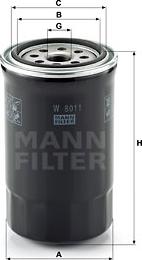 Mann-Filter W 8011 - Öljynsuodatin inparts.fi