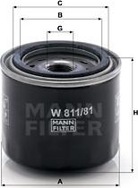 Mann-Filter W 811/81 - Öljynsuodatin inparts.fi