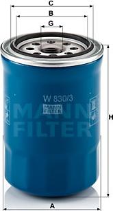 Mann-Filter W 830/3 - Öljynsuodatin inparts.fi