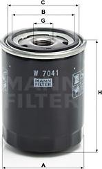 Mann-Filter W 7041 - Öljynsuodatin inparts.fi