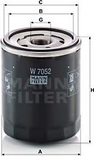 Mann-Filter W 7052 - Öljynsuodatin inparts.fi