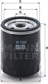 Mann-Filter W 7020 - Öljynsuodatin inparts.fi