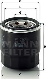Mann-Filter W 7023 - Öljynsuodatin inparts.fi