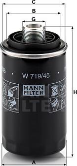 Mann-Filter W 719/45 - Öljynsuodatin inparts.fi