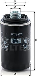 Mann-Filter W 719/53 - Öljynsuodatin inparts.fi