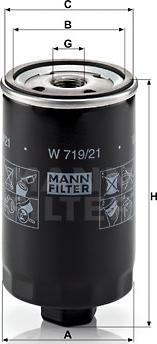 Mann-Filter W 719/21 - Öljynsuodatin inparts.fi