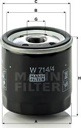 Mann-Filter W 714/4 - Öljynsuodatin inparts.fi