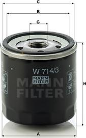 Mann-Filter W 714/3 - Öljynsuodatin inparts.fi