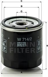 Mann-Filter W 714/2 - Öljynsuodatin inparts.fi