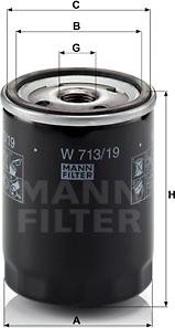 Mann-Filter W 713/19 - Öljynsuodatin inparts.fi