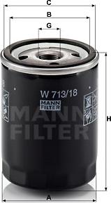 Mann-Filter W 713/18 - Öljynsuodatin inparts.fi