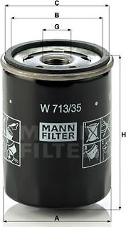 Mann-Filter W 713/35 - Öljynsuodatin inparts.fi