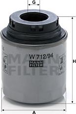 Mann-Filter W 712/94 - Öljynsuodatin inparts.fi