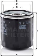 Mann-Filter W 712/98 - Öljynsuodatin inparts.fi