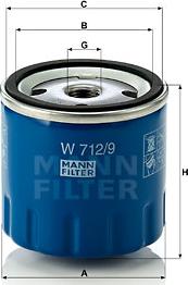 Mann-Filter W 712/9 - Öljynsuodatin inparts.fi