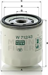 Mann-Filter W 712/43 (10) - Öljynsuodatin inparts.fi